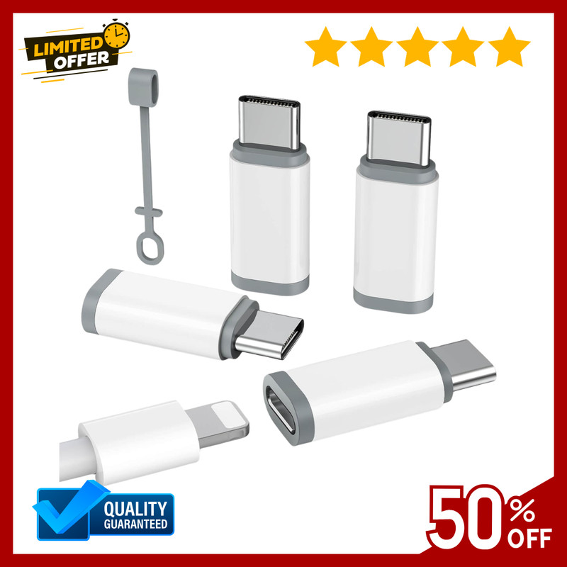USB C to Lightning Adapter 3 Pack [Mfi Certified] Lightning Female to USB C