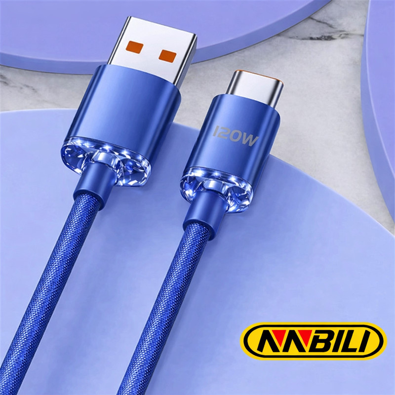120W Super Fast USB Type C Charging Cable Braid Data Cord Sync IPhone 15 16