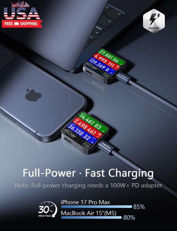USB C to USB C Cable, 240W C to C Cable Fast Charging [6.6FT, 2 Pack] Type C Cha gallery