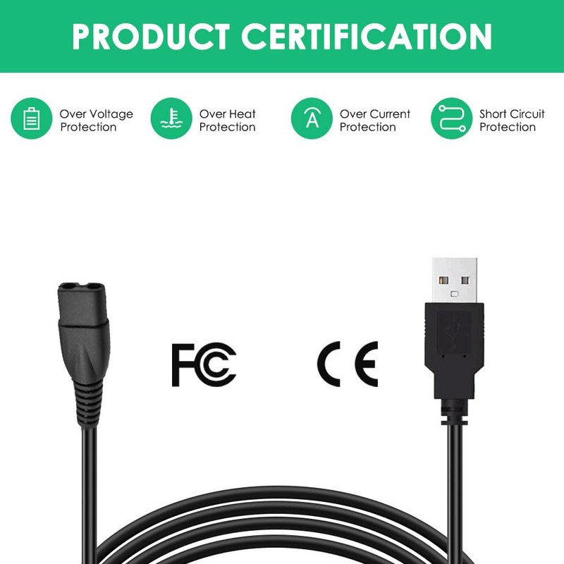 5V USB Charging Cable Compatible with Limural Hair Clippers Charger Power Cord S gallery