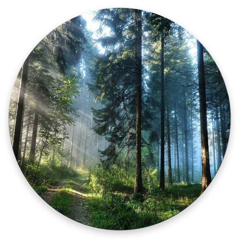 Nature Misty Round Mouse Pad,Non-Slip Rubber Base Wireless Gaming MousePads f...