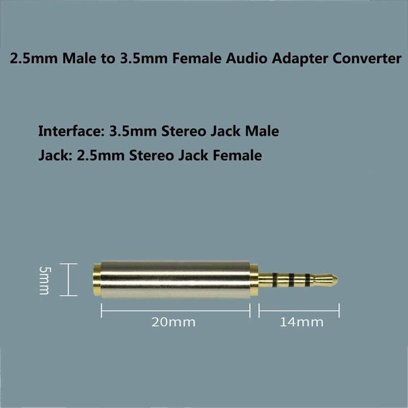 3.5mm Female to 2.5mm Male Stereo Audio Adapter Converter for Mic & Headphones gallery