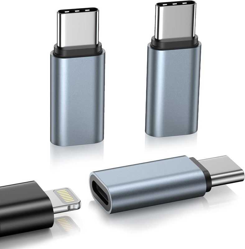 3 Pack Lightening Female to USB C Male Adapter Compatible for iPhone 17/17 Air/1