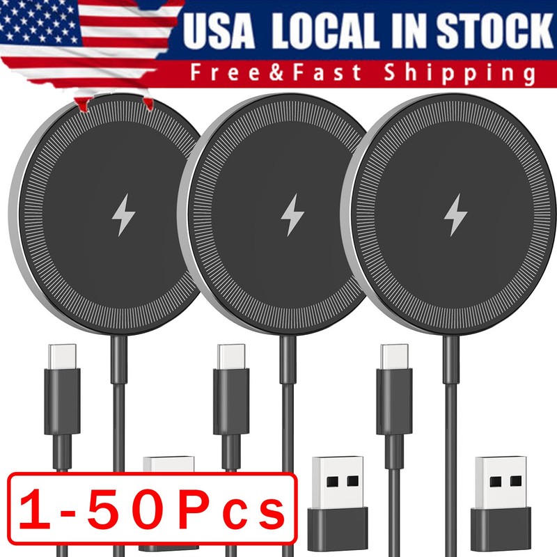 15W Magnetic Fast Wireless Charger Pad For SamsungS24 Ultra iPhone 16 15 Pro Lot