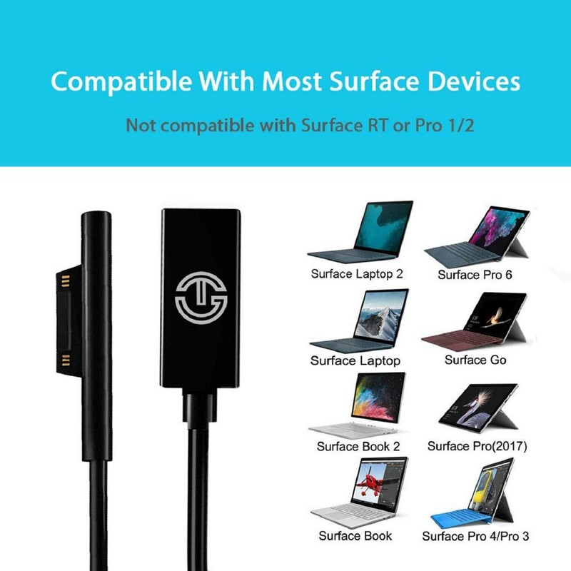 USB-C PD Charger 15V 3A Power Adapter Cable For Microsoft Surface Pro 6/5/4/3/Go gallery
