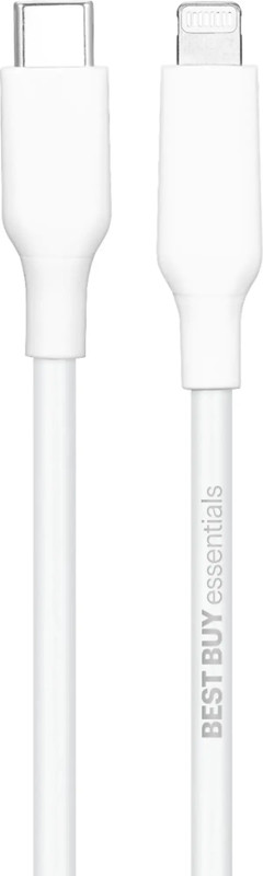 Best Buy essentials™ - 5' USB-C to Lightning Charge-and-Sync Cable - White gallery