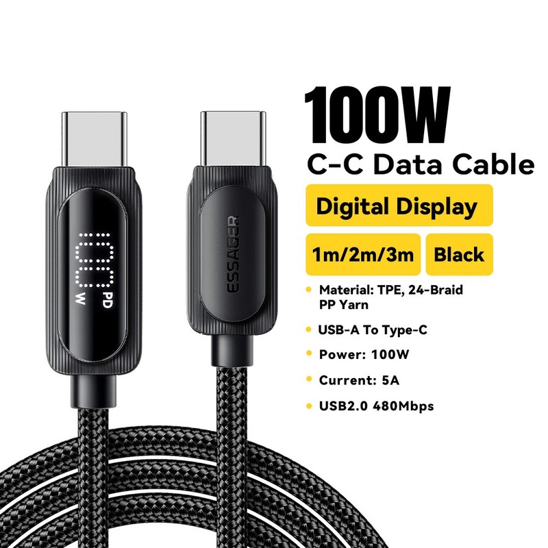 100W USB-C to USB-C PD Fast Charging Cable 5A 3M for MacBook Samsung gallery