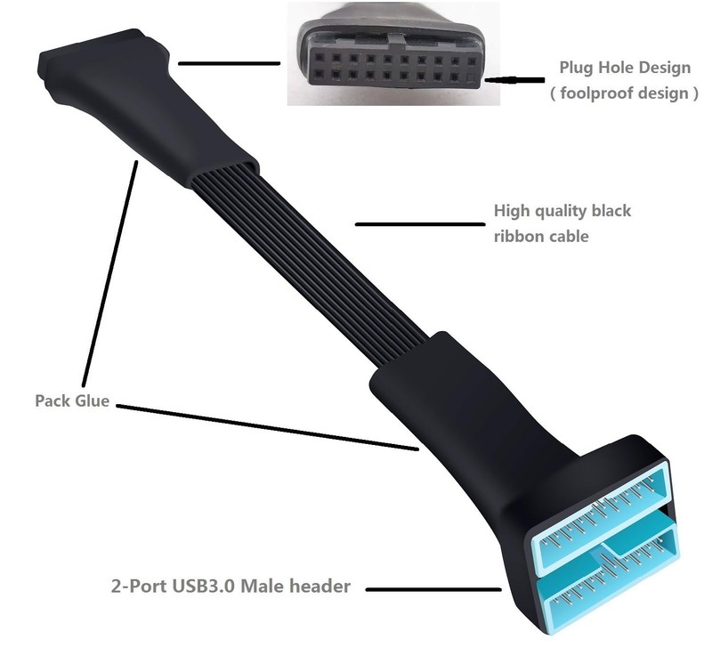 USB 3.0 Header Splitter Extension Cable,Motherboard USB 3.0 Internal hub Spli... gallery