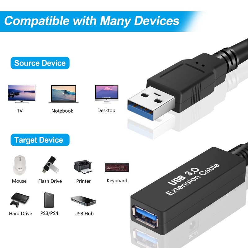 50ft Usb 3.0 Active Extension Cable Usb Extension Cord A/m To A/f15musb 3.0 Exte gallery