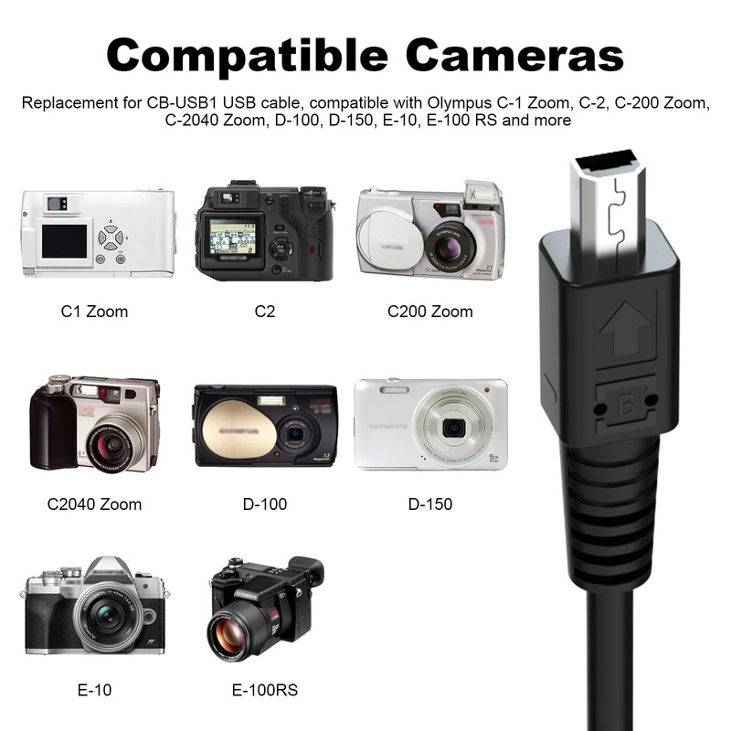 CB-USB1 USB Cable with Olympus -1 Zoom, -2, -200, -2040 Zoom, D-100, D-150, -... gallery