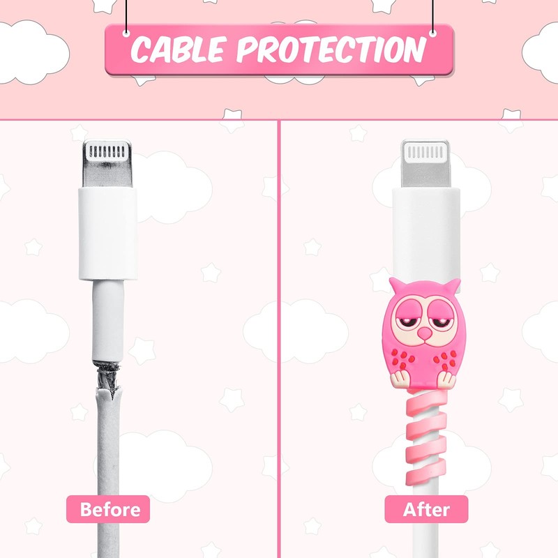 32 Pieces Colorful Cartoon Charger Cable Protectors USB Charger Saver Silicon... gallery