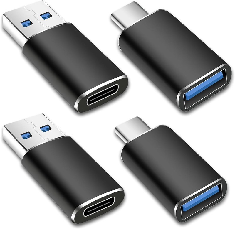 4 Pack USB to USB C OTG Adapter, 2Pack Type C Female to a Male Charger