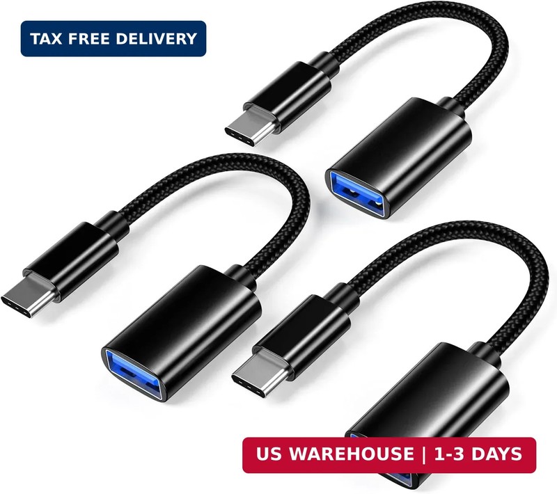 USB C to USB 3.0 Adapter [3 Pack], USB C Male to USB Female OTG Cable Thunderbol