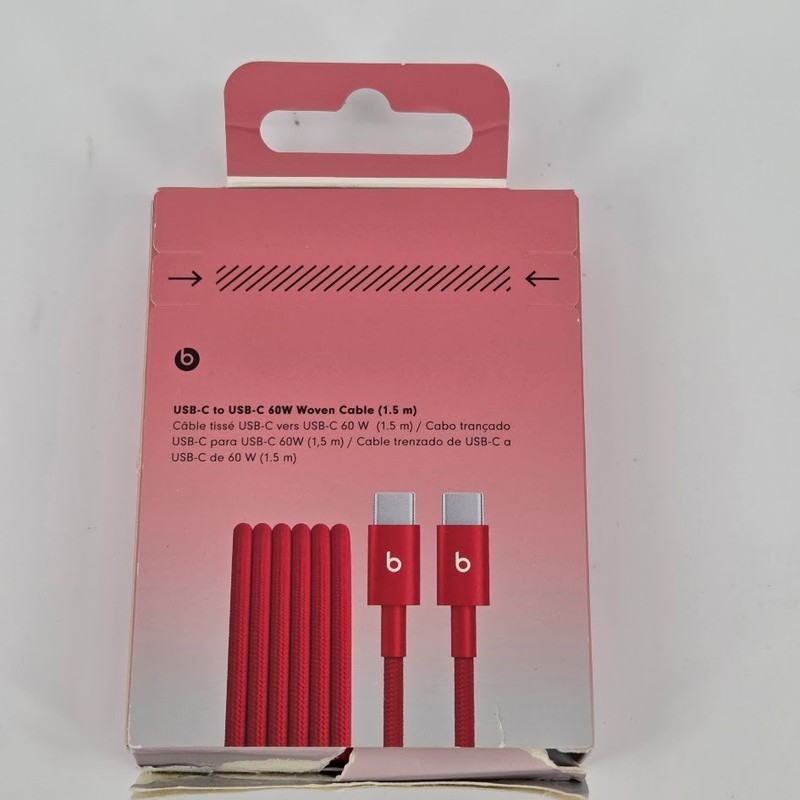 Beats OEM USB-C to USB-C Woven Cable 1.5 m - Rapid Red gallery