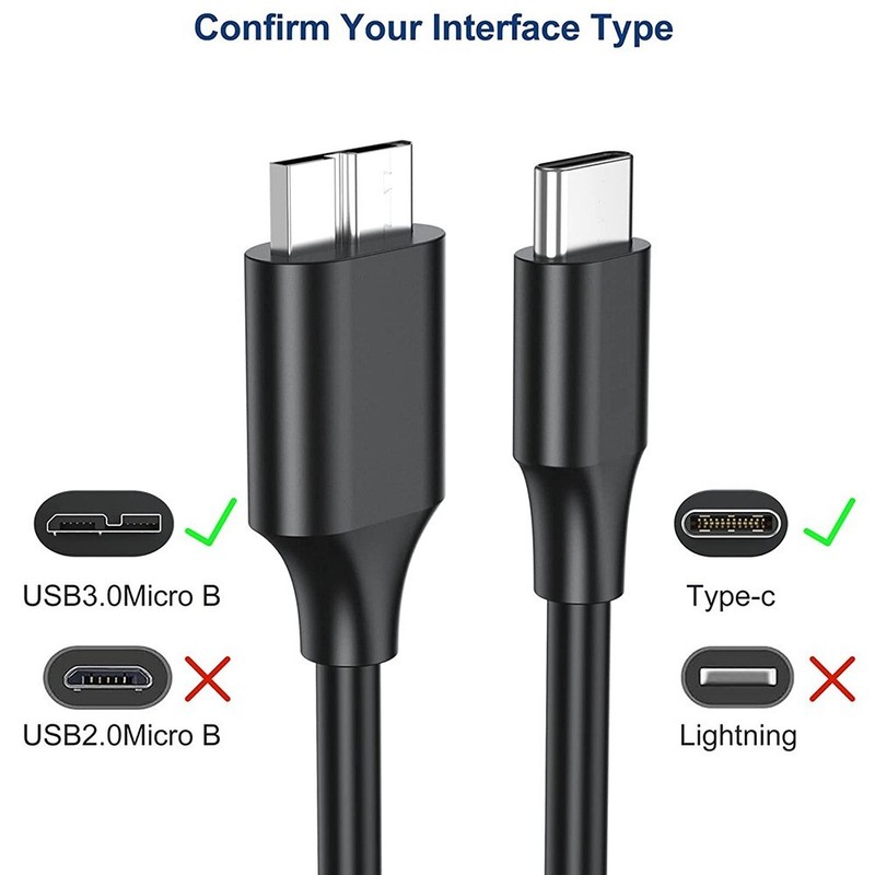 2/4/6Pcs 15cm Micro B to USB C External Hard Drive Cable Portable For Seagate gallery