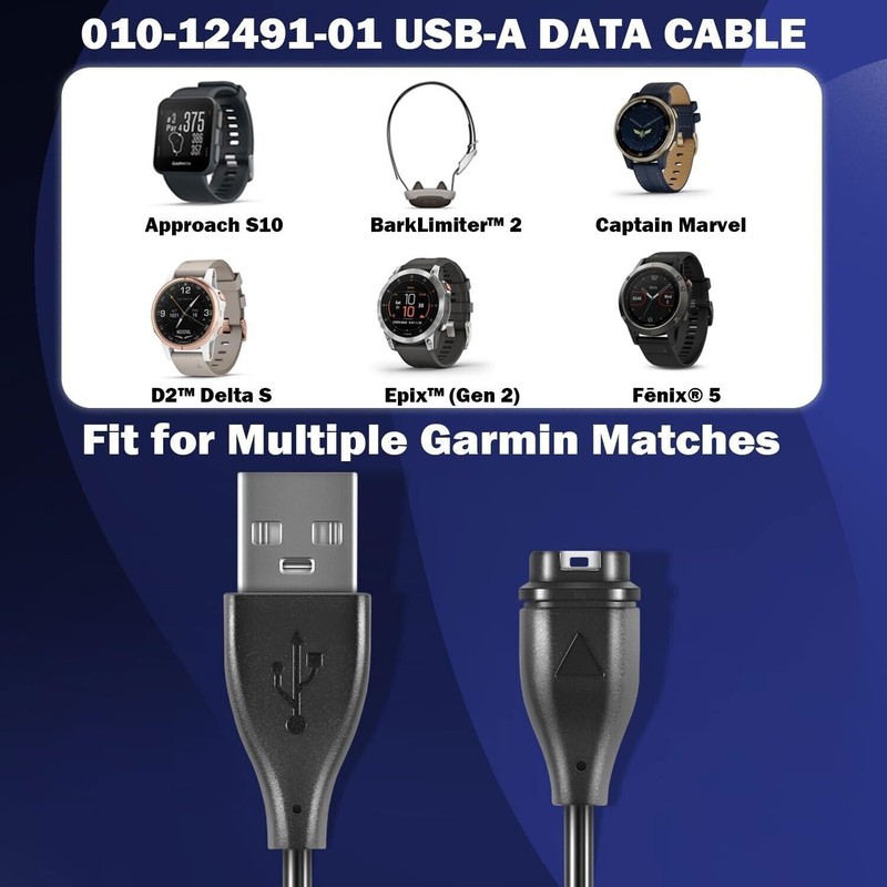 for Garmin Multiple Watch Devices for Garmin Charger Cable 010-12491-01 (2 Pack) gallery