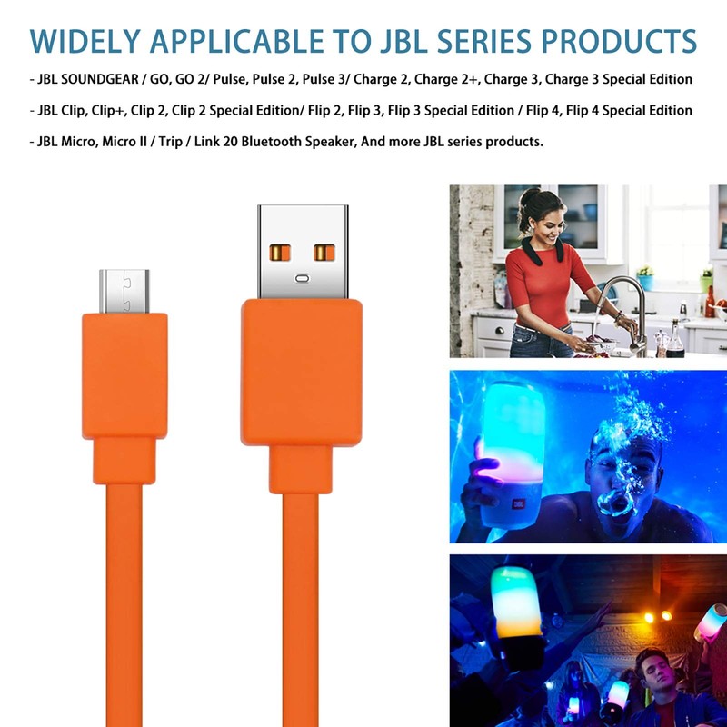 JAINTA USB Fast Power Charging Charger Cable Cord Compatible with for JBL Wir... gallery