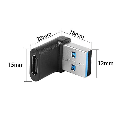 90°USB 3.1 to USB C Adapter USB A Male to C Female Right Angle Coupler 10Gbps... gallery