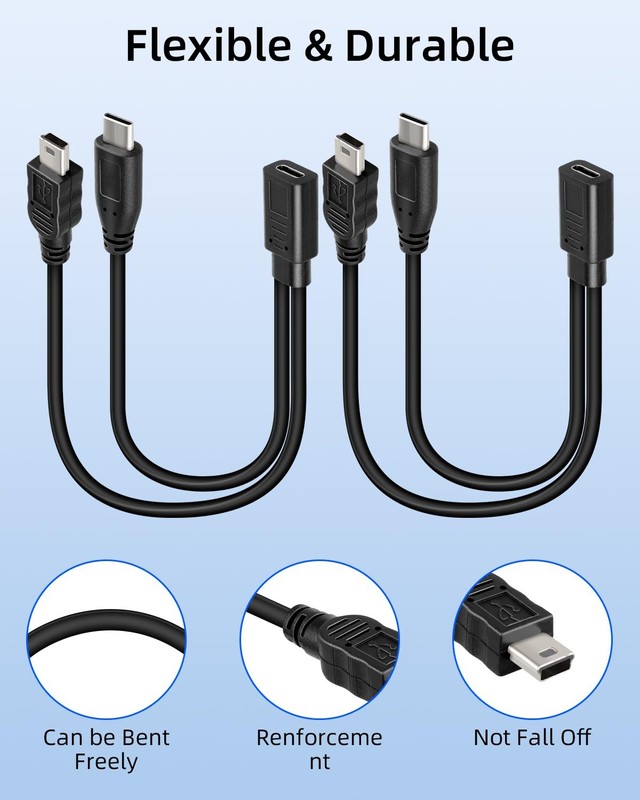USB Splitter 1 in 2 Out Short Splitter Female to Mini USB & Cable, Only Charg... gallery
