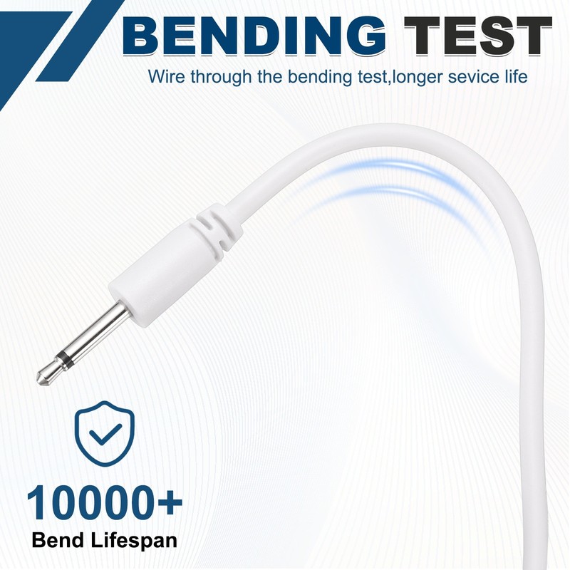 2Pcs 2.6FT DC Charging Cable, USB to DC Power Cable 2.5mm l 15mm, White gallery