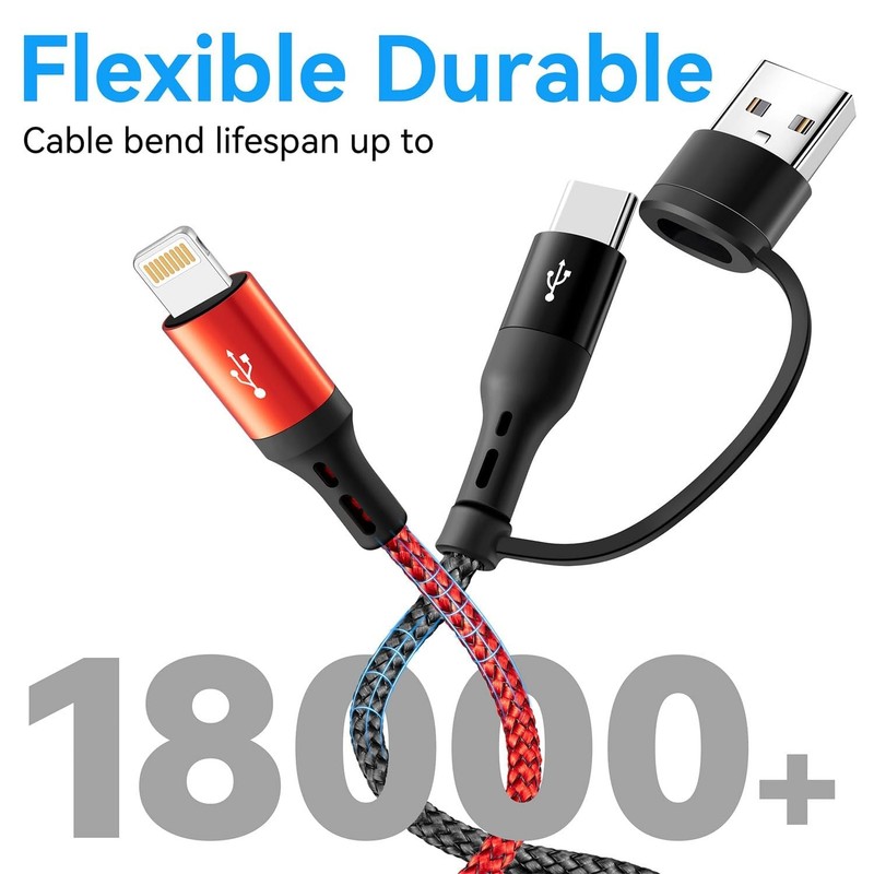 5 in 1 Multi Charging Cable 3.5A, Multi Fast Charging Cord USB A/C to Type gallery