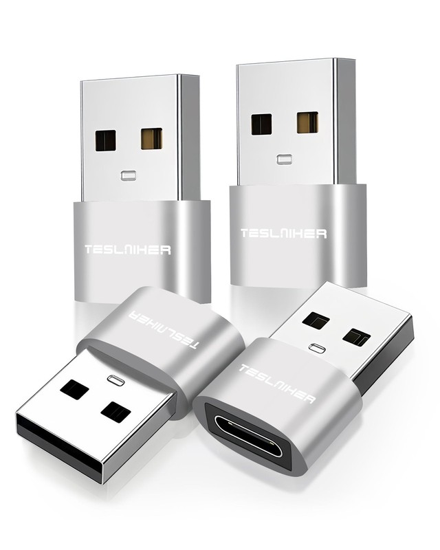 USB To C Adapter 4 Pack Type C Converter USB 2.0 Male To Female Interface