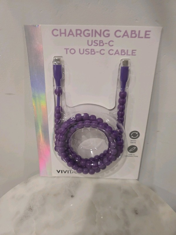 Charging Cable USB-C To USB-C Cable 3ft New Brand New Multicolor 3 Beaded Design gallery
