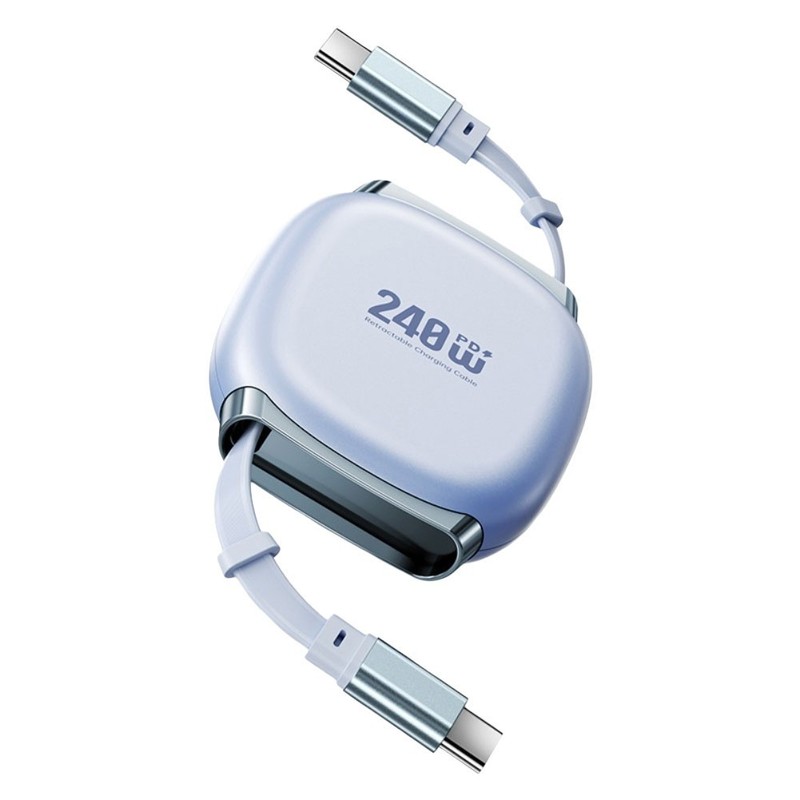 PD3.1 240W Retractable USB C Cable with Aluminum Alloy Frame TPE Coating gallery