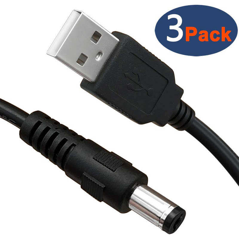 3-Pack 6Ft USB 2.0 Type a Male to DC 5.5 X 2.1Mm DC 5V Power Barrel Plug Connect gallery