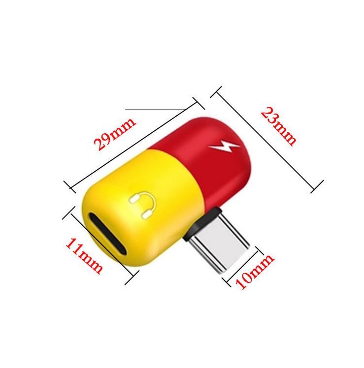 Type-C to Dual Female Splitter Audio Power Charger Adapter For Huawei P30 Pro AU gallery