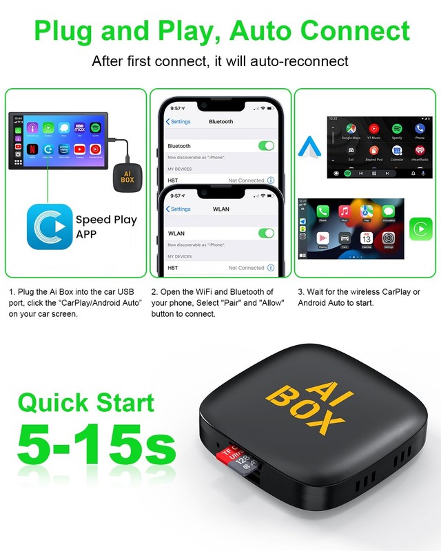 5 in 1 Wireless CarPlay Adapter and Android Auto Adapter Support Netflix/YouT... gallery