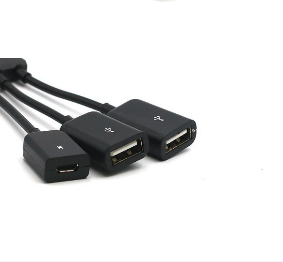 3 in 1 Male to Female Dual Micro USB 2.0 Host OTG Hub Adapter Cable gallery