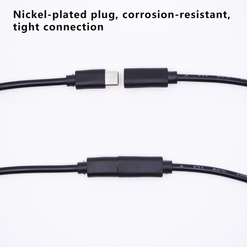 Xilaghy USB C Power Pigtail Cable 20AWG 5V USB Type C Female Plug to 2 Pin Ba... gallery