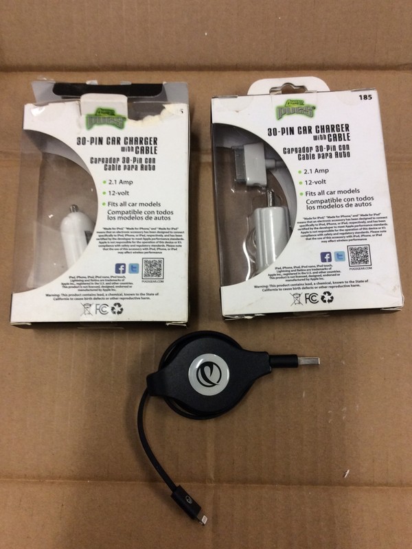 X2 iPhone IPad IPod Fast Car Charger Pugs 4' Cable 30-Pin 12 Volt iPhone 4 Type gallery