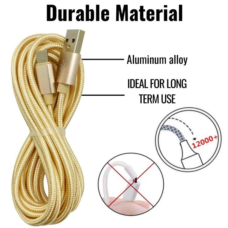 10Ft Long USB Fast Charger Cable For iPhone 14 13 12 11 8 Braided Charging Cord gallery