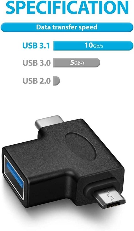 2 in 1 OTG USB 3.0 to Micro USB & Type C Adapter - High-Speed Data Sync gallery