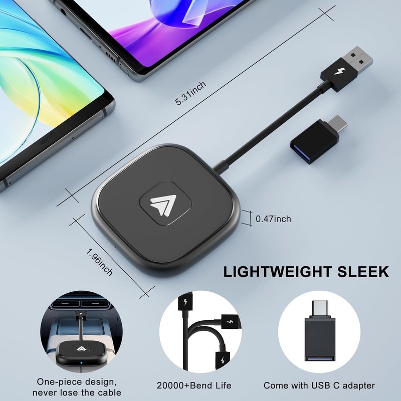 Android Auto Wireless Adapter for Wired Android Auto Cars Converts Wired to W... gallery