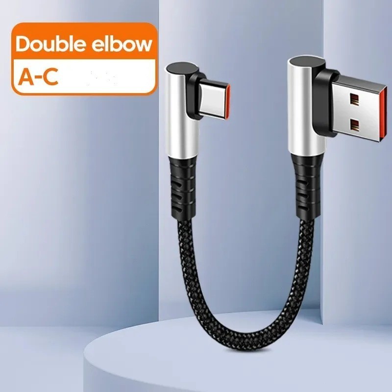 6A 90 Degree Usb Type C Cable Short Usb Charger Cable USB C Charging Cable New