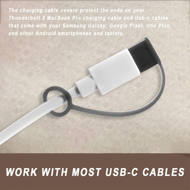 5 Pcs USB C Cable Cover + 5 USB Port Protective Cover + 5 USB C Dust Plugs Caps gallery
