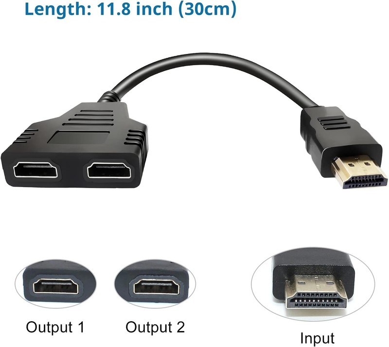 Dual HDMI Splitter Adapter for Seamless Video Mirroring - Perfect for Home Use gallery
