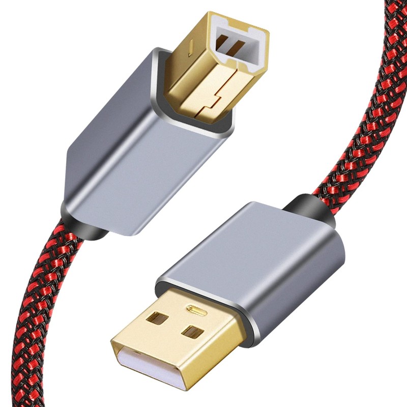 25Ft USB Printer Cable 2.0 Type A Male to B Male, High Speed, Compatible with...