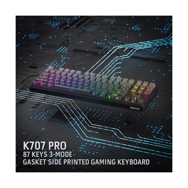 Redragon K707 PRO GB 80% Gasket RGB Gaming Keyboard, 3-Modes Wirele... Fast Ship gallery
