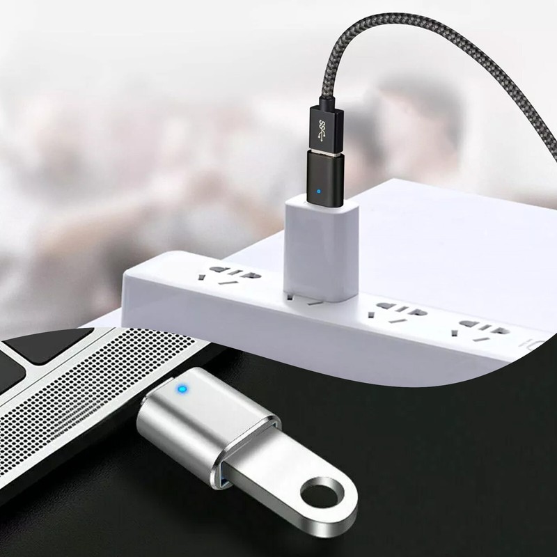 LED USB-C 3.1 Male to USBA Female Adapter Converter OTG Type C For Android Phone gallery