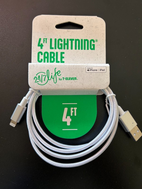 24/7 Life MFi-Certified Lightning Cable iPhone Charger 4ft Strong Fiber