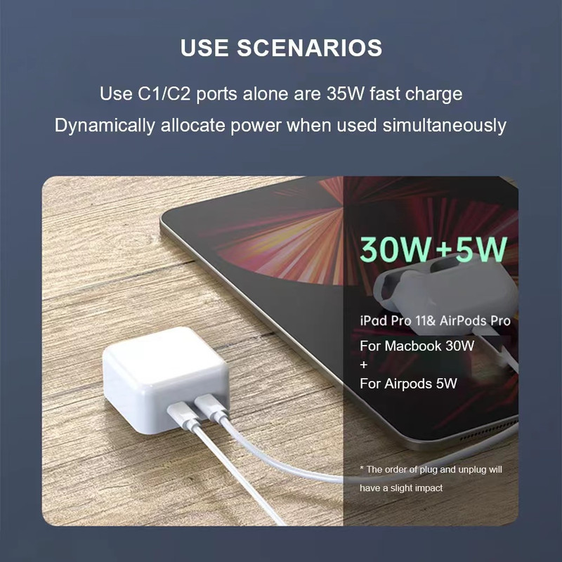PD 35W Dual Port Fast Charger Power Adapter Lot For iPhone 16 15 14 13 12 11 Pro gallery