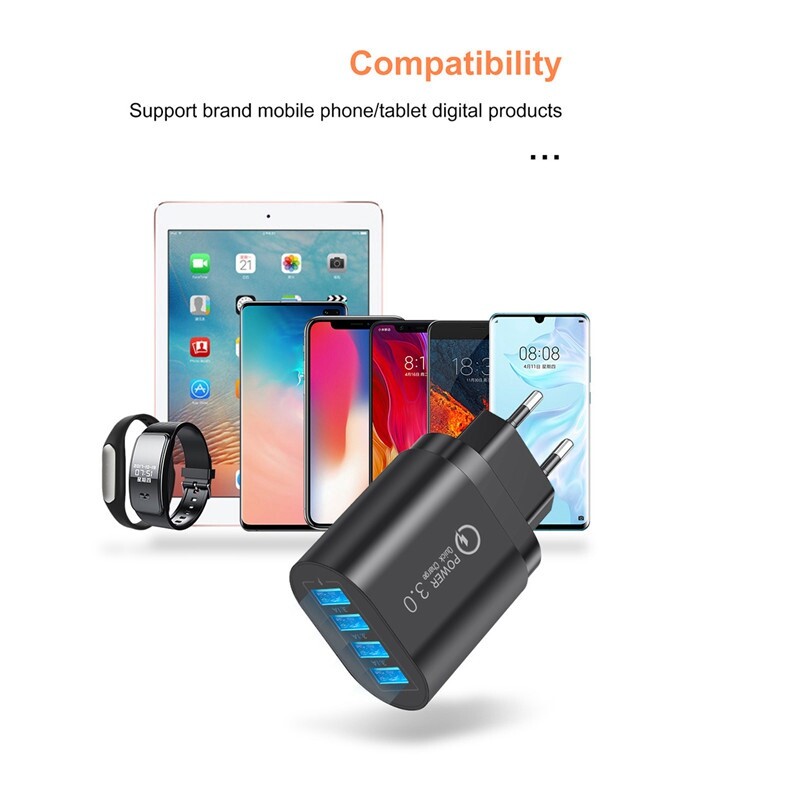 Interface Multiple Multi 4x 3 Charger Wall Cable Convenient Plug Charger Fast gallery