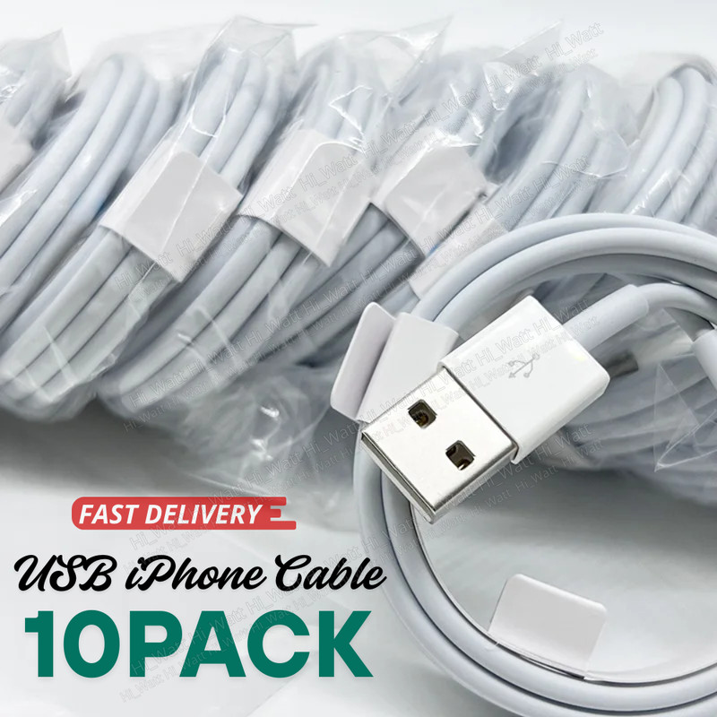 10-Pack 3/6FT USB Charger Cable Lot For iPhone 6 7 8 Plus XR X 11 12 13 14 Cord