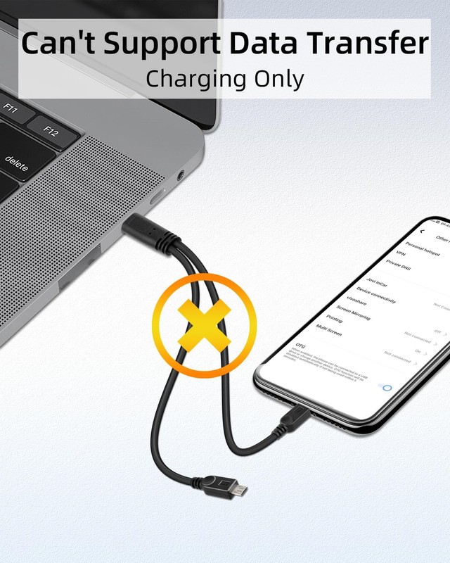 2 in 1 Multi Micro USB Splitter Short Charge Cable,USB to 2 Micro USB Connect... gallery