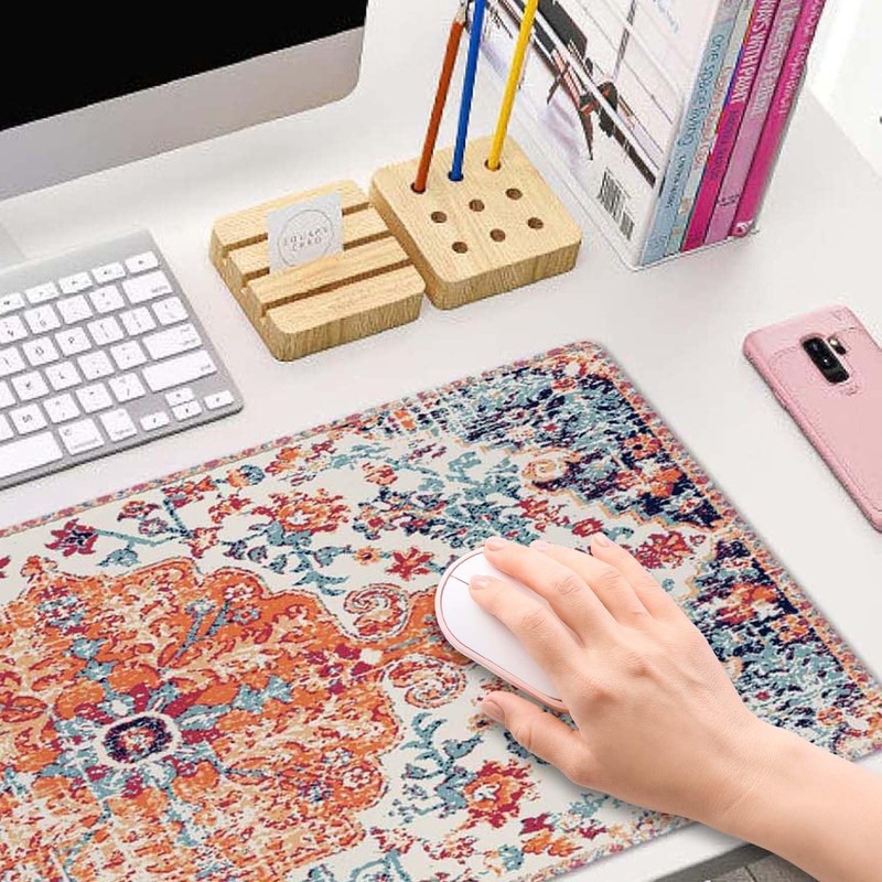 Large Gaming Mouse Pad with Stitched Edges, Carpet Pattern Boho Style Ethnic ... gallery