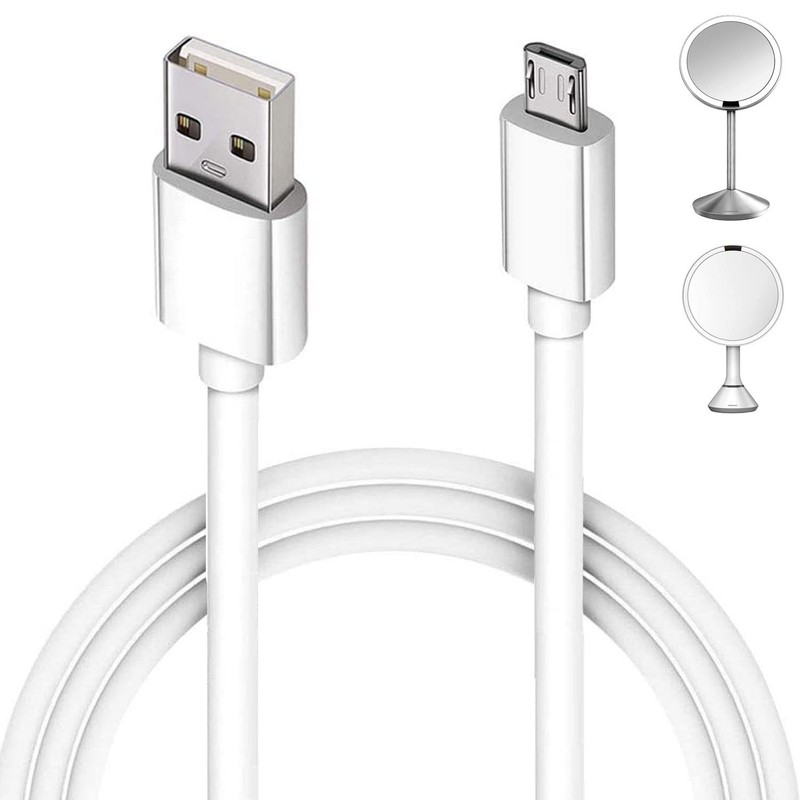 5 Ft Micro USB Charging Cord Fit for Simplehuman Mirror 5" 8" Round Lighted M...